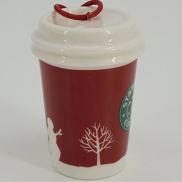 Starbucks 2006 Ornament To Go Cup Red Holiday Christmas Snowman Festive - Picture 3 of 16